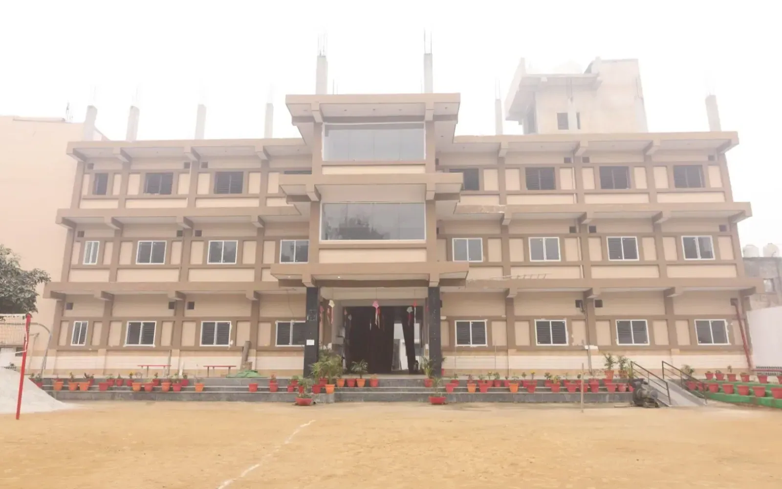 Front view of the school building