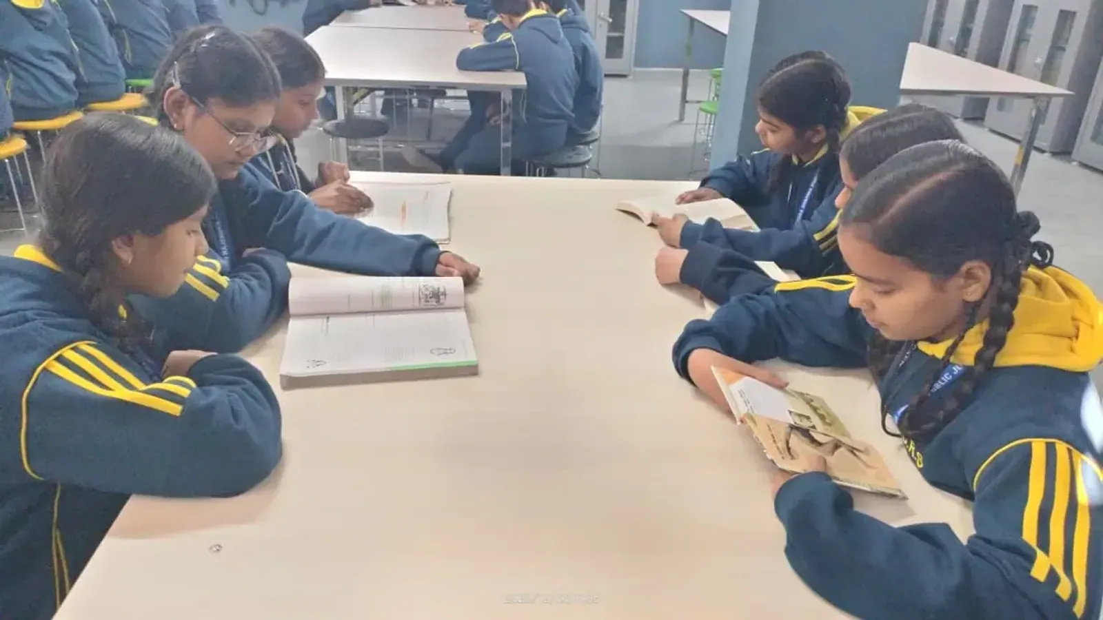 Students reading together